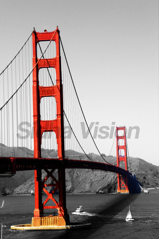 Photography Trick Selective Color: Golden Gate Bridge, San Francisco
